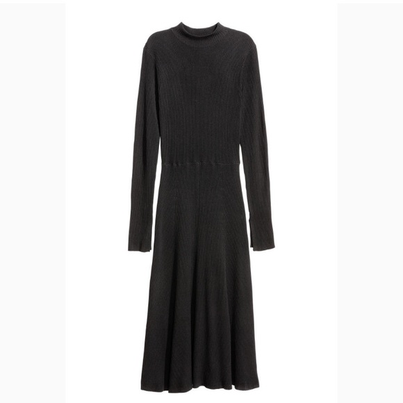 H&M Mock Neck Ribbed Dress Midi dress - Picture 2 of 4